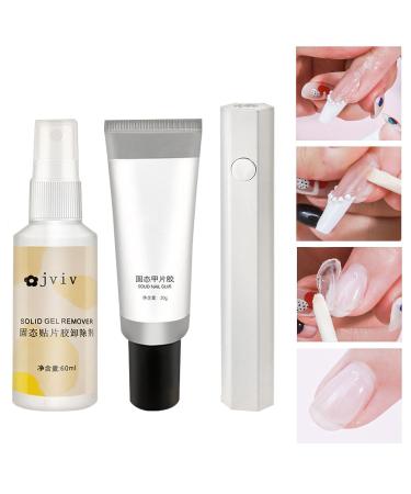 Shakven Strong Solid Nail Glue | Press On Nail Set - Kits Press On Nail Kit UV Nail Glue Solid Gel for Nails Multi-Function for Nail Salon - Buy Online on GoSupps.com