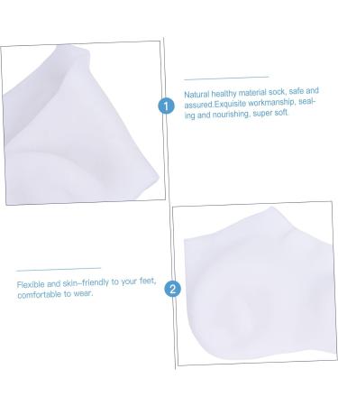 Housoutil 1 Pair Protective Socks Cracked Spa Socks Moisturizing Treatment Socks Gel Socks for Cracked Feet Silicone Heel Socks Womens Socks Sebs Foot Miss White Nursing Socks 20X12cm - Buy Online on GoSupps.com
