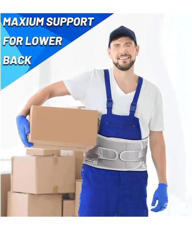CSCDD Back Brace for Men Women Lower Back with 6 Stays Adjustable Back Support Belt for Work Anti-Skid Lumbar Support(X-Large) Grey X-Large - Buy Online on GoSupps.com
