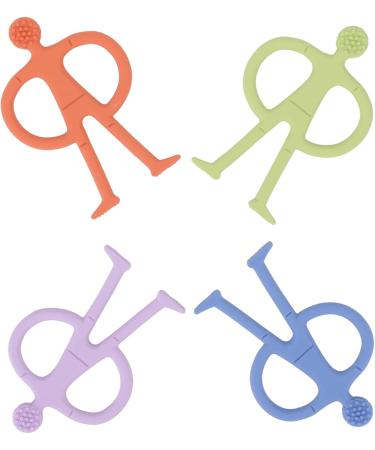 RvSky Newborn Chew Toys - 4 Pack Baby Teether Silicone | Soft Grip Teething Relief for Infants - Buy Online on GoSupps.com