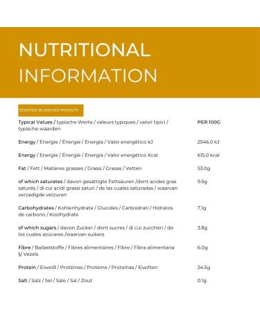 Hides Fine Foods - Unsalted Roasted & Blanched Peanuts - 500g - GMO - Free - Suitable for Vegetarians - Baking - Desserts - Cakes - Cookies - Cooking - Salads - Snacking - Buy Online on GoSupps.com