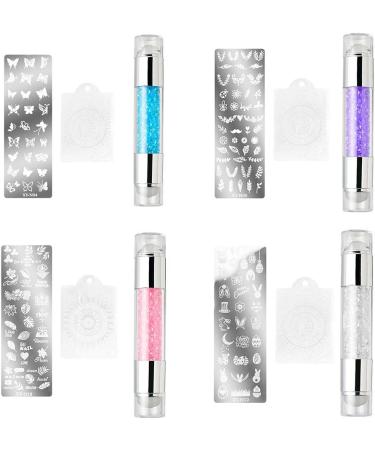 Silicone Nail Art Stamper Tool Stencils Clear Nail Printing Tool Nail Polish Pattern Making Aids Nails Seal Mold Nail Stamp Plate Blue 01  - Buy Online on GoSupps.com