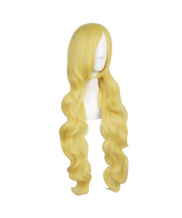 MapofBeauty 31/80cm Gold Long Curly Hair Anime Costume Wig | Fashion Wigs for Cosplay & Parties - International Shipping Available - Buy Online on GoSupps.com
