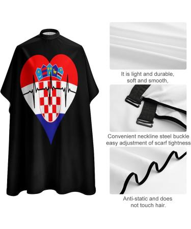 Love Croatia Heartbeat Haircut Cape - Water Resistant Salon Gown for Men & Adults | eCommerce Styling Cape - Buy Online on GoSupps.com