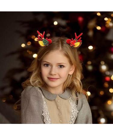 IYOU Christmas Headbands Set Reindeer Antlers Red Hair Band Flower Hair Clips Party Xmas Hair Accessories for Halloween Cosplay - Buy Online on GoSupps.com