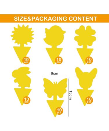 60-Piece Yellow Stickers for Fungus Gnats | Safe Odorless Adhesive Traps for Houseplants & Flowers - Effective Indoor & Outdoor Fly Control - Buy Online on GoSupps.com