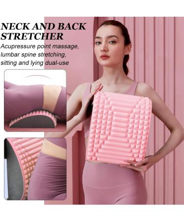 Horuili Neck and Back Stretcher | Pain Relief for Lower Back & Neck | Comfortable Back Extensor (Pink) - Buy Online on GoSupps.com