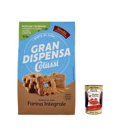 Italian Gourmet E.R. Colussi Gran Dispensa Wholemeal Frollini Biscuits 600g biscuits + Italian Gourmet Pulp 400g