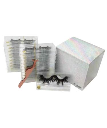 U-Hotmi 5D Mink Eyelashes Wholesale Makeup Dramatic Mink Lashes Bulk 25mm False Eyelashes Mink(8 Styles  20 Pairs) 20 Pair (Pack of 1) 8 Styles