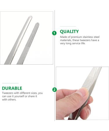 Baluue 4-Part Set Stainless Steel Garden Tweezers - Precision Teeth & Jagged Pointed Stump - Ideal for Daily Gardening - Affordable Quality Tools - Buy Online on GoSupps.com