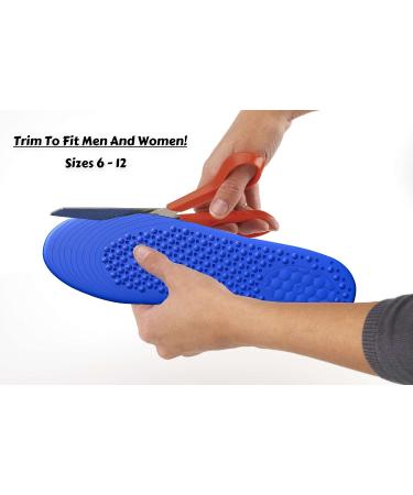PrimeInsoles Odor Eliminator Insoles - Ultra Comfortable Gel with Odor Control - 1 Pair, Trim to Fit - Sizes 6-12 - Buy Online on GoSupps.com