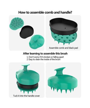 Long Handle Shower Back Scrubber with Bristle & Loofah | Hair Scalp Massager Shampoo Brush | Body Scrubber for Women Men & Pets - Blue - Buy Online on GoSupps.com