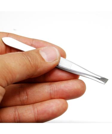Luxxii Stainless Steel Tweezers Set - Slant Tip & Flat Point (3 Pack) for Hair Plucking and Eyebrow Grooming - Buy Online on GoSupps.com