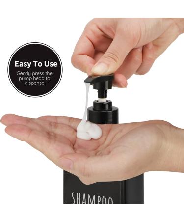 Segbewy Refillable Pumping Pump - 500ml Black Lotion & Shampoo Bottle 3-Pack with Labels - Ideal for Travel & Home Use - Buy Online on GoSupps.com