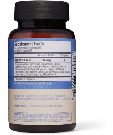 Maharishi Ayurveda Elim-Tox-O: Gentle Body Detox Supplement for Colon Cleanse & Gut Health - Liver & Blood Toxin Remover (60 Tablets) - Buy Online on GoSupps.com