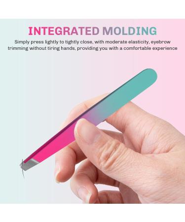 2Pcs Tweezers Slanted & Pointed Tip Eyebrow Tweezer Set - Eyebrow Tweezer for Facial Hair Women Men - Stainless Steel Professional Precision Tweezers for Grooming Plucking Shaping Chin Ingrown Hair - Buy Online on GoSupps.com