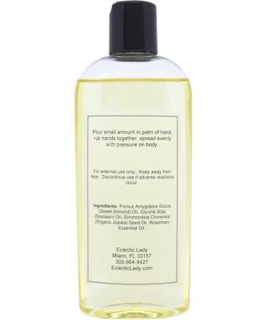 All Natural Rosemary Massage Oil 8 oz - 100% Natural Ingredients with Sweet Almond & Jojoba Oil - Relaxing Aromatherapy for Men & Women - Buy Online on GoSupps.com