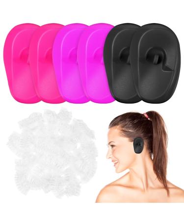 Lurrose 200pcs Disposable Ear Covers 6pcs Hair Dye Ear Cover Hair Dye Earmuffs Clear Ear Shower Caps for Hair Dye Shower Spa