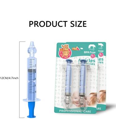Syringe Nasal Irrigation for Baby - 4PCS 10ml Professional Silicon Nose Cleaner and Aspirator for Nasal Hygiene - Blue - Buy Online on GoSupps.com