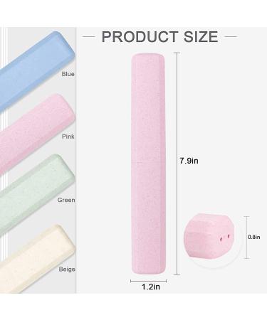Portable Travel Toothbrush Case Holder - 4 Pack Breathable Plastic for Home, Travel, Business, Camping, School - Pink, Blue, Beige, Green - Buy Online on GoSupps.com