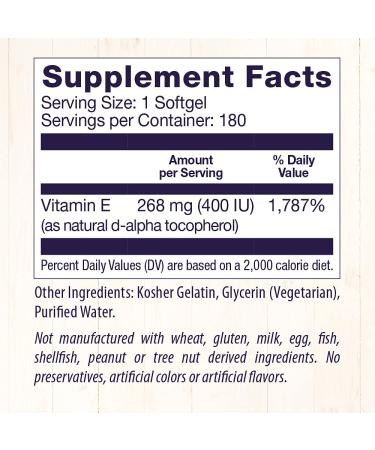 Healthy Origins Vitamin E 400 IU - Natural Mixed Tocopherols, 180 Softgel Capsules - Buy Online on GoSupps.com