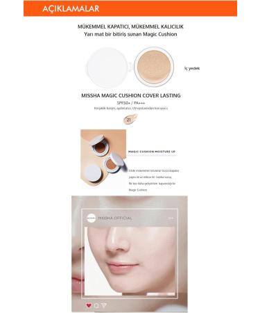 MISSHA M Magic Cushion Cover Lasting Refill (No. 21 Light Beige) - Buy Online on GoSupps.com