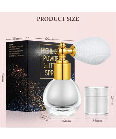 AOOWU Glitter Powder Spray - Shimmering Body & Hair Highlighter | Pearlescent Silver Sparkle for Face & Clothing - Buy Online on GoSupps.com