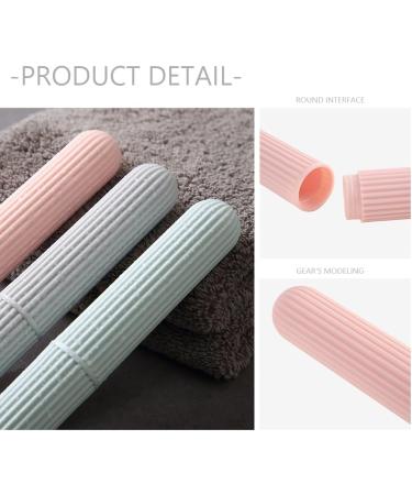 Eco-Friendly Travel Toothbrush Set - 4 Pieces with Protective Covers (Pink & Green) for Home & Travel - Buy Online on GoSupps.com