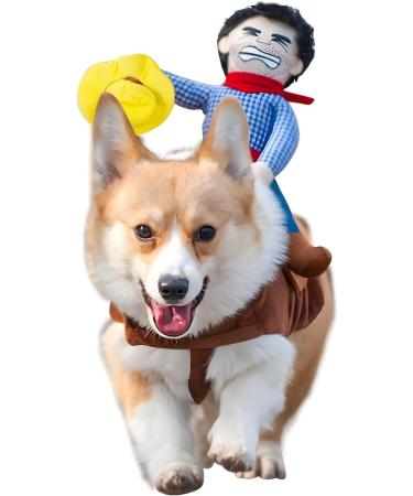 DELIFUR Dog Costumes | Pet Halloween Cowboy Rider Style Outfits for Small Dogs - Buy Online on GoSupps.com