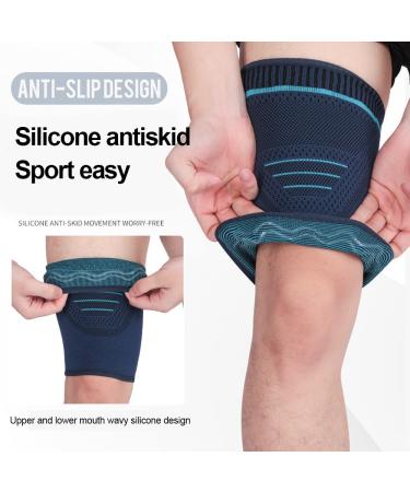 Tofbs Thigh Bandage (2-Piece) for Men & Women - Breathable Slip-Proof Compression for Sports & Injury Recovery - Ideal for Knee Tendon & Quadriceps Support (Size L Navy Blue) - Buy Online on GoSupps.com