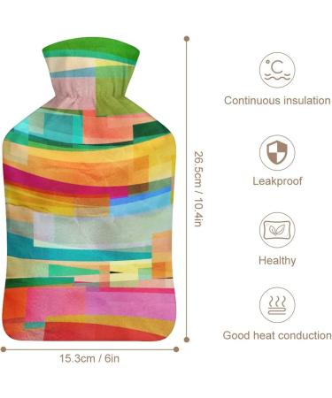 Color Hot Water Bottle with Plush Cover - Bed Warmer for Adults & Children - 26.5x15.3cm - International Shipping Available - Buy Online on GoSupps.com