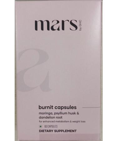Mars BurnIt Capsules | Enriched with Psyllium Husk Moringa & Dandelion Root | Supports Digestion Detox & Weight Management | Pack of 1 1 Count (Pack of 1) - Buy Online on GoSupps.com