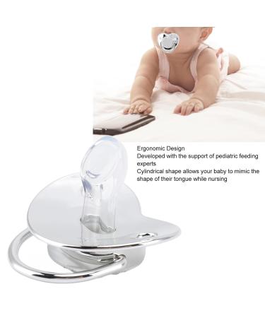 Premium Silicone Pacifier Set & Rhinestone Pacifier Chain for Babies (6-18 Months) | BPA-Free Gift in Silver - Buy Online on GoSupps.com