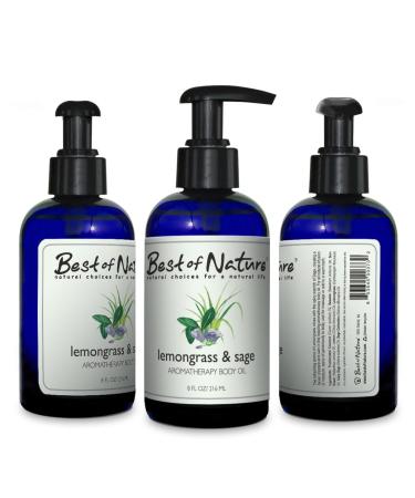 Lemongrass & Sage Aromatherapy Body Oil - 100% Pure & Natural - 8 oz | Best International Shipping - Buy Online on GoSupps.com