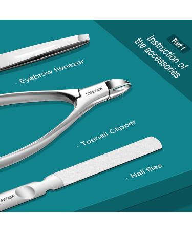 MR.GREEN 12 in 1 Manicure Set | Stainless Steel Nail Clippers & Pedicure Tools with Leather Case | Personal Care Kit for Men and Women (12Pcs Set) - Buy Online on GoSupps.com