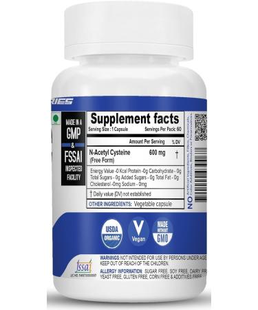 N-Acetyl CYSTEINE (NAC) (600 MG) - 60 Capsules - Buy Online on GoSupps.com
