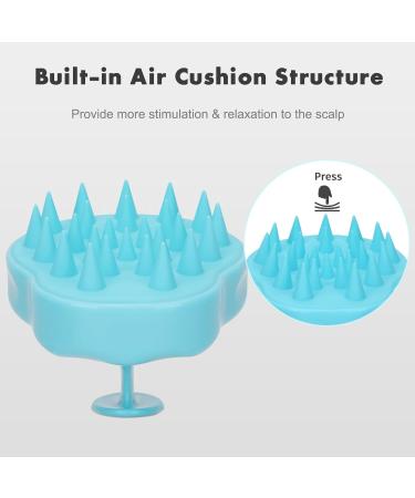 FREATECCH CHAUT Massage Brush - Wet & Dry Silicone Shampoo Hair Brush for Scalp Peeling Head Massage Dandruff Control & Hair Growth | Light Blue - Buy Online on GoSupps.com