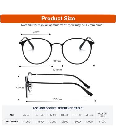 Multifocal Transition Photochromic Progressive Reading Glasses - Blue Light Blocking Metal Multifocus Readers for Men & Women - 2.5x in Black - Buy Online on GoSupps.com