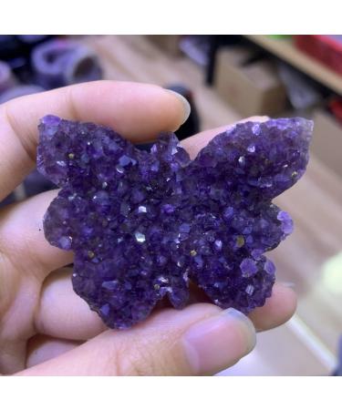 Home Decor Naturaly Amethyst Quartz Butterfly Shape Quartz Specimen Quality Fengshui Natural Crystals Gifts Natural Crystal Raw Stones and Minerals Stone Mineral Specimen