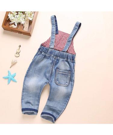 KIDSCOOL SPACE Baby & Little Boys/Girls Water Washed Ripped Denim Overalls 3-4 Years Light Blue - Buy Online on GoSupps.com