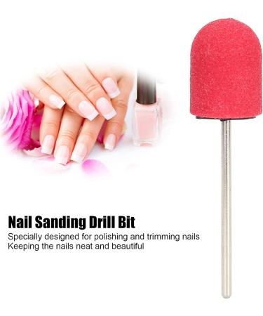 Nail Sanding Drill Bit 0.5 X 0.7in Easy To Store High Strength Nail Polishing Sanding Head Fine Sandpaper with Shaft for Grinding(Big red) - Buy Online on GoSupps.com