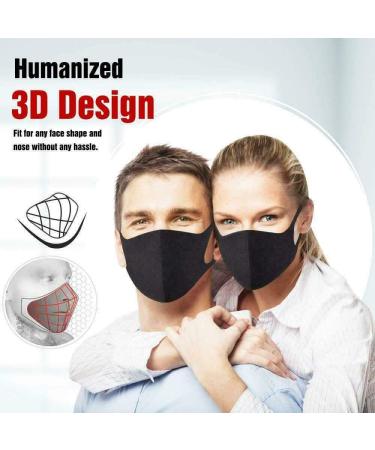 YNR Kids Boys Girls Face Mask Washable Breathable Reusable Mouth Protection Fun Printable Black Mask (Adult) - Buy Online on GoSupps.com