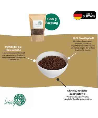 Vitality Balls - 58% Protein Soy Crispies Cocoa 1000g | Healthy Topping for Muesli & Fitness Recipes - Buy Online on GoSupps.com