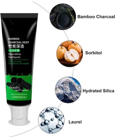 Yanjiayi Bamboo Charcoal Deep Toothpaste - Vegan & Organic Activated Charcoal for Deep Cleaning (2PCs) | Eco-Friendly Oral Care - Buy Online on GoSupps.com