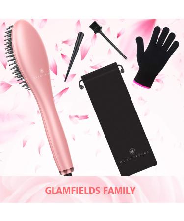 Glamfields Ionic Straightening Brush - Anti-Scald, Anti-Frizz, Fast Heating - Pink - Buy Online on GoSupps.com