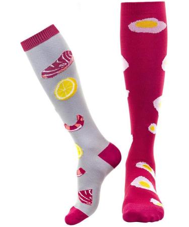 B/H Compression Socks for Men & Women - Perfect for Running Climbing & Balance Bike - Red Gray L - International Shipping Available - Buy Online on GoSupps.com