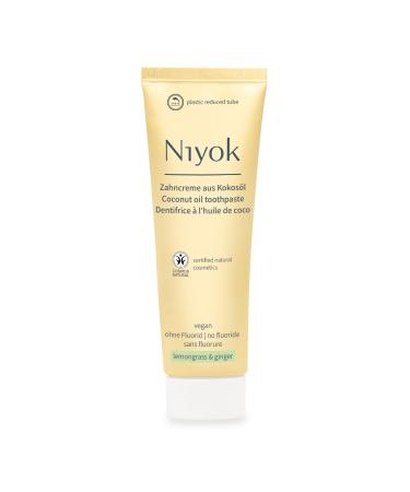 Niyok toothpaste made of organic coconut oil "lemon grass & ginger" (75ml) Natural toothpaste for white teeth intensive care & freshness protects the gums without fluoride & vegan - Buy Online on GoSupps.com