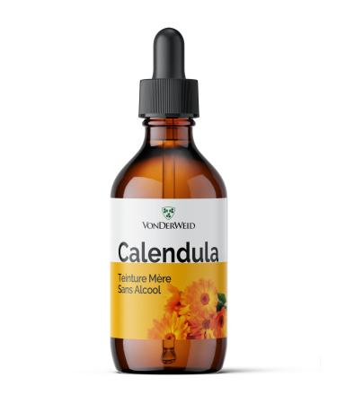 Vonderweid - Calendula Mother Tincture Alcohol Free | Menstruation, Sore Throat, Skin, Emollient | Soothing Supplement | Ultrasonic Extraction | Vegan, Alcohol Free | 100ml