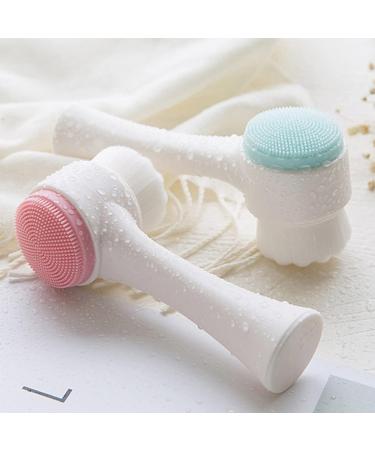2 in 1 Portable Facial Cleaning Brush - Dual sided Silicone Scrubber for Deep Pore Exfoliation and Makeup Massaging - Waterproof Face Wash Brush (Blue) - Buy Online on GoSupps.com