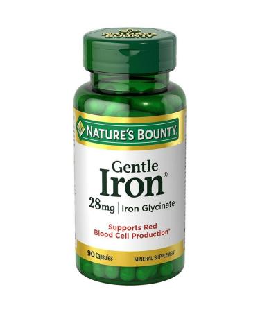 Nature's Bounty Gentle Iron 28 mg 90 Capsules (Pack of 6) - Buy Online on GoSupps.com